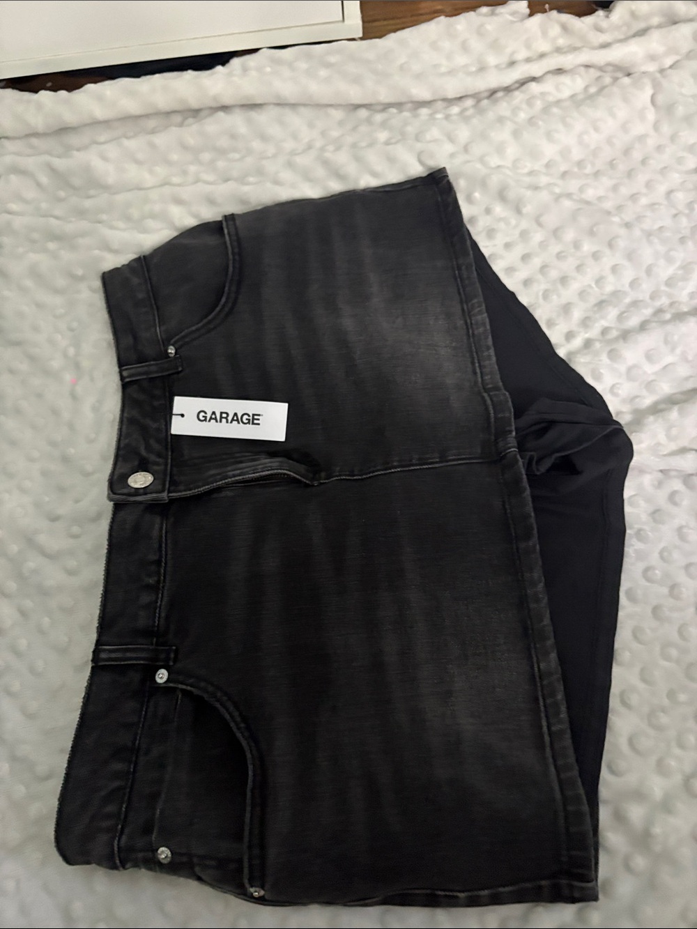 Garage black mini Jean skirt